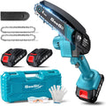 Mini Chainsaw 8-Inch, Mini Chainsaw Cordless Tool Set, Battery Chainsaw with 2X 4.0Ah Batteries, Handheld Electric Power Chain Saw with Oiler, Safety Lock for Tree Trimming,Wood Cutting