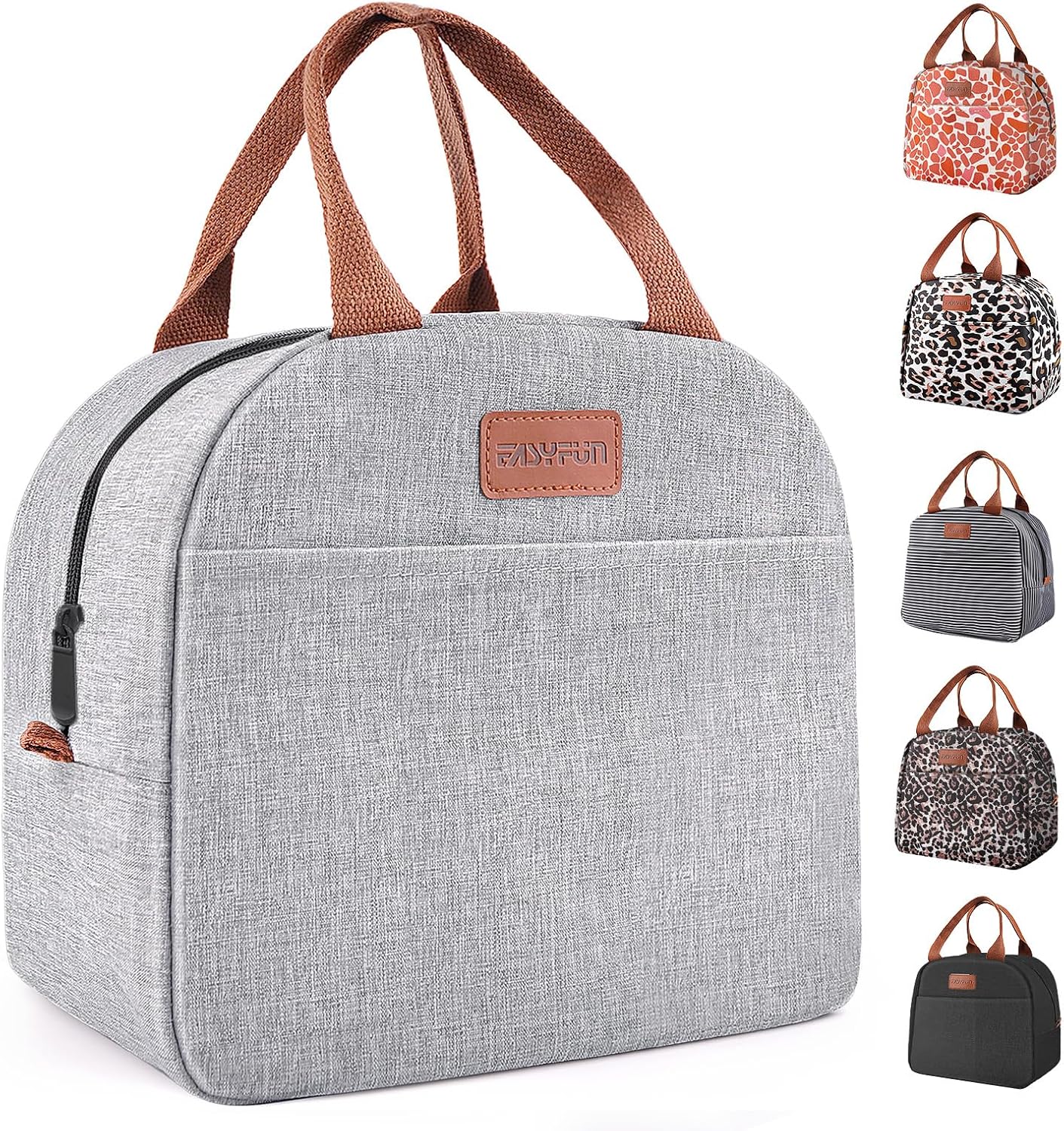 Lunch Bag for Women & Men, Adult Insulated Leakproof Lunch Box Bags with Large Capacity, Cooler Tote Bag for Work/Travel/Office/Outdoor (Black)