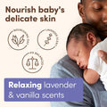Calming Comfort Bath & Body Lotion Set, Nighttime Baby Skin Care Products with Nourishing Oatmeal plus Relaxing Lavender & Vanilla Scents, Paraben- & Phthalate -Free, 2 Items