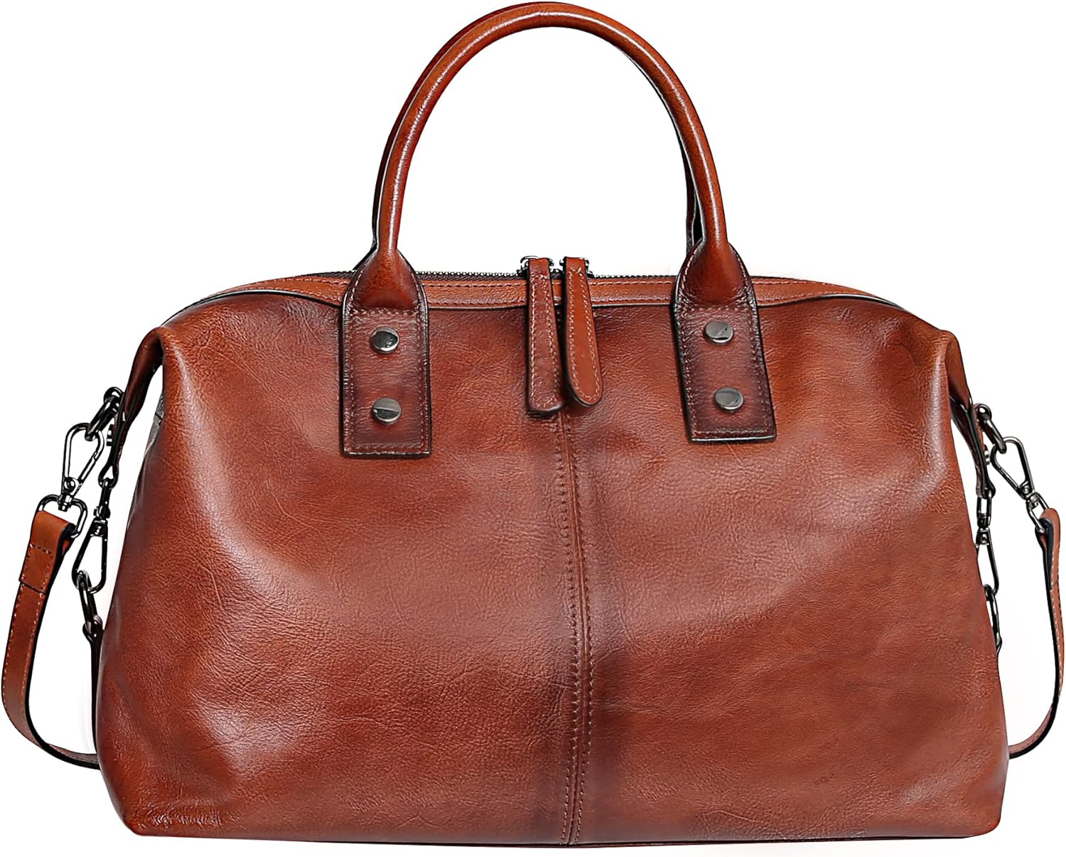Genuine Leather Satchel Tote Bag Top Handle Handbag Designer Shoulder Bag Large Capacity Cross Body Bag