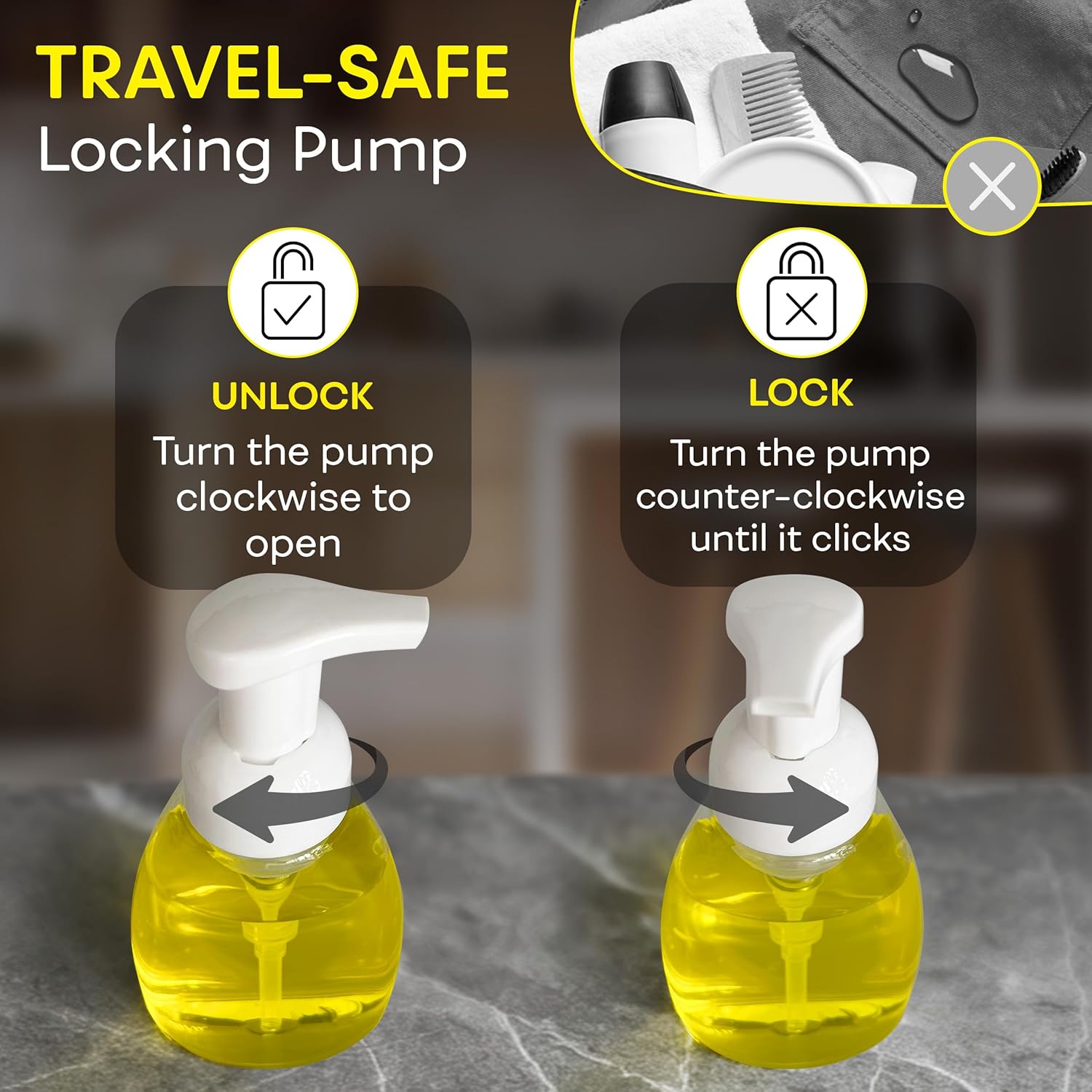 Foaming Soap Dispenser Pump Bottles, BPA Free Empty Refillable Plastic Container for Liquid Soap - Kitchen, Bathroom, Commercial - 8Oz (250Ml) Pack of 2 Clear