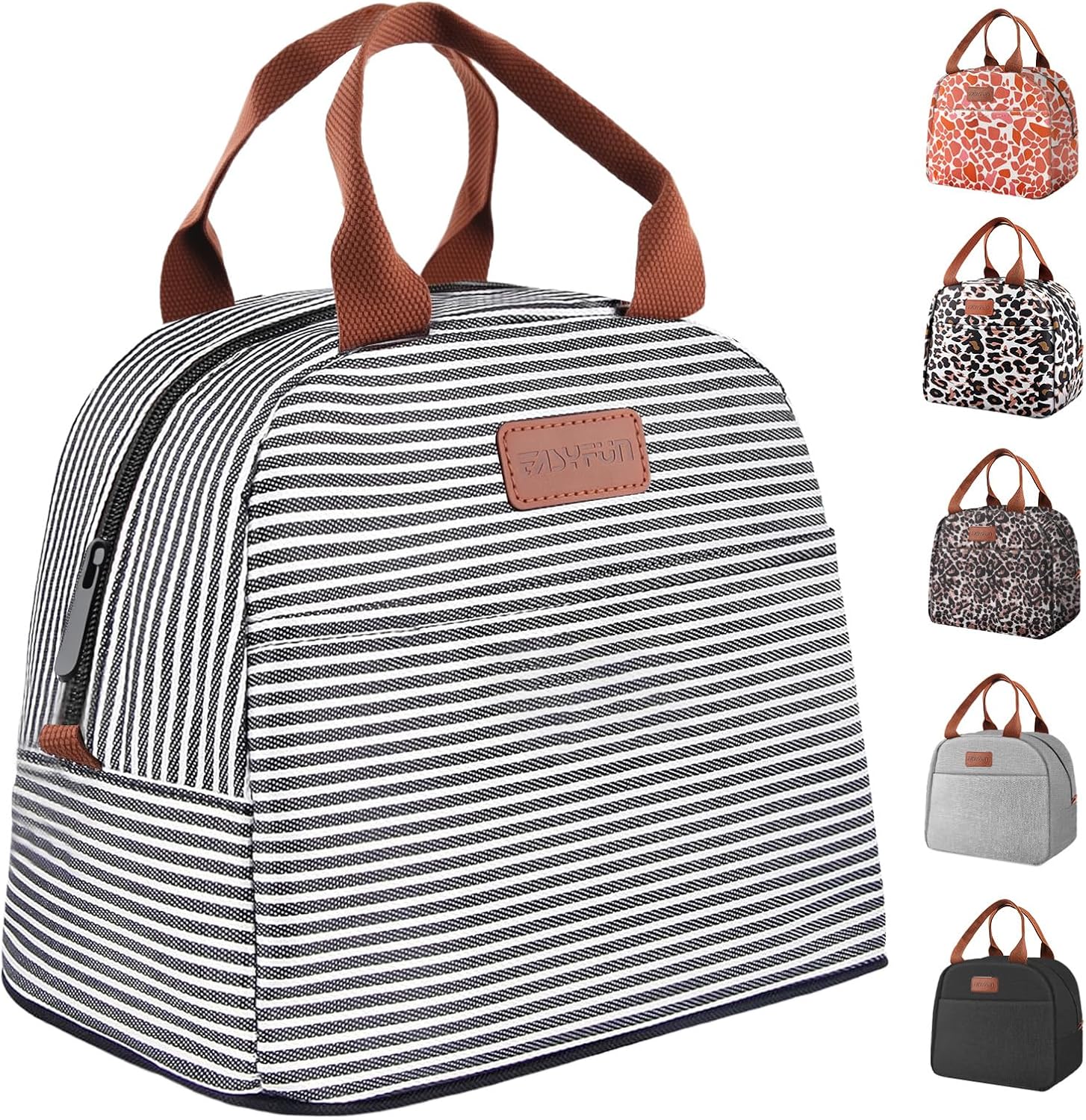 Lunch Bag for Women & Men, Adult Insulated Leakproof Lunch Box Bags with Large Capacity, Cooler Tote Bag for Work/Travel/Office/Outdoor (Black)