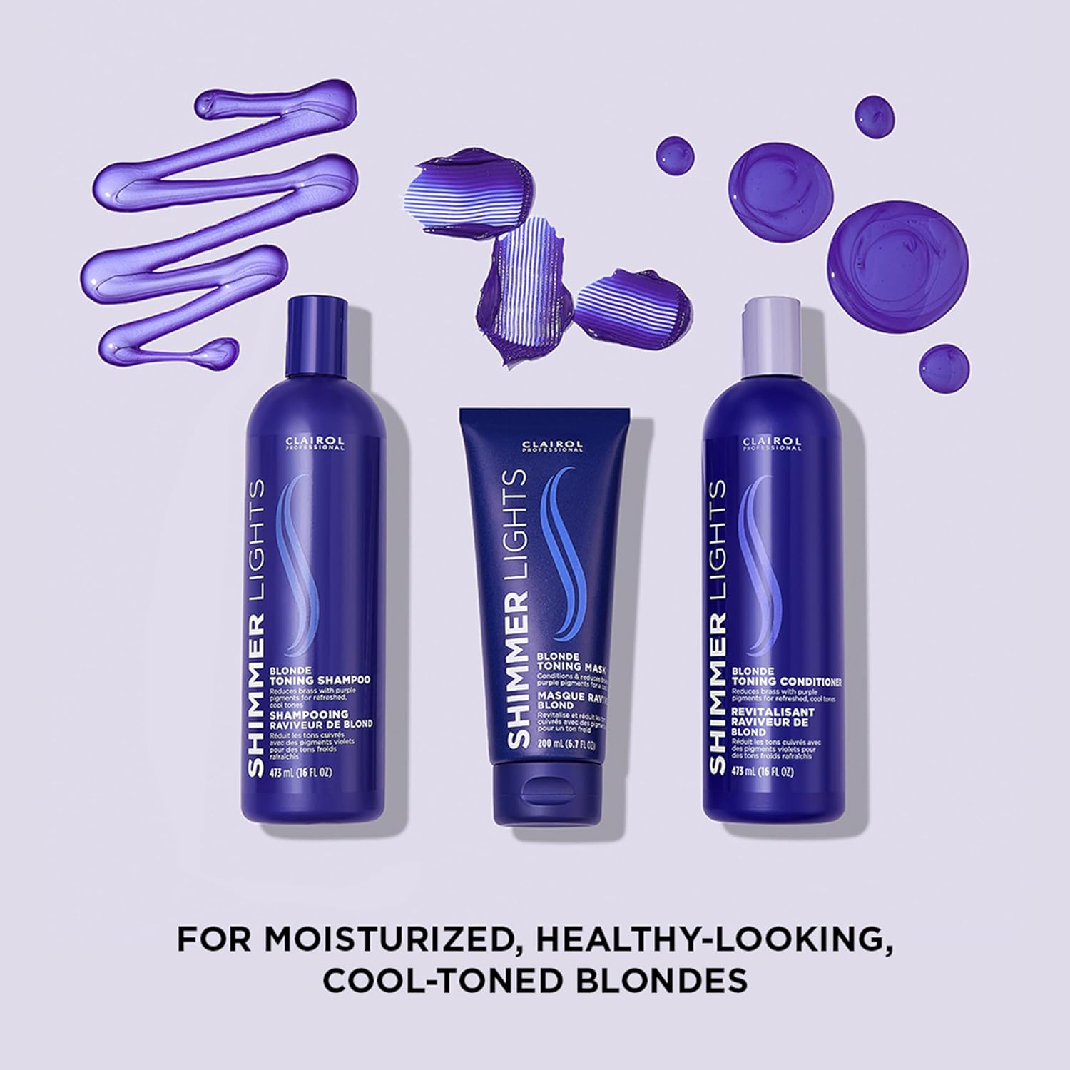 Shimmer Lights Purple Shampoo | Neutralizes Brass & Yellow Tones | for Blonde, Silver, Gray & Highlighted Hair