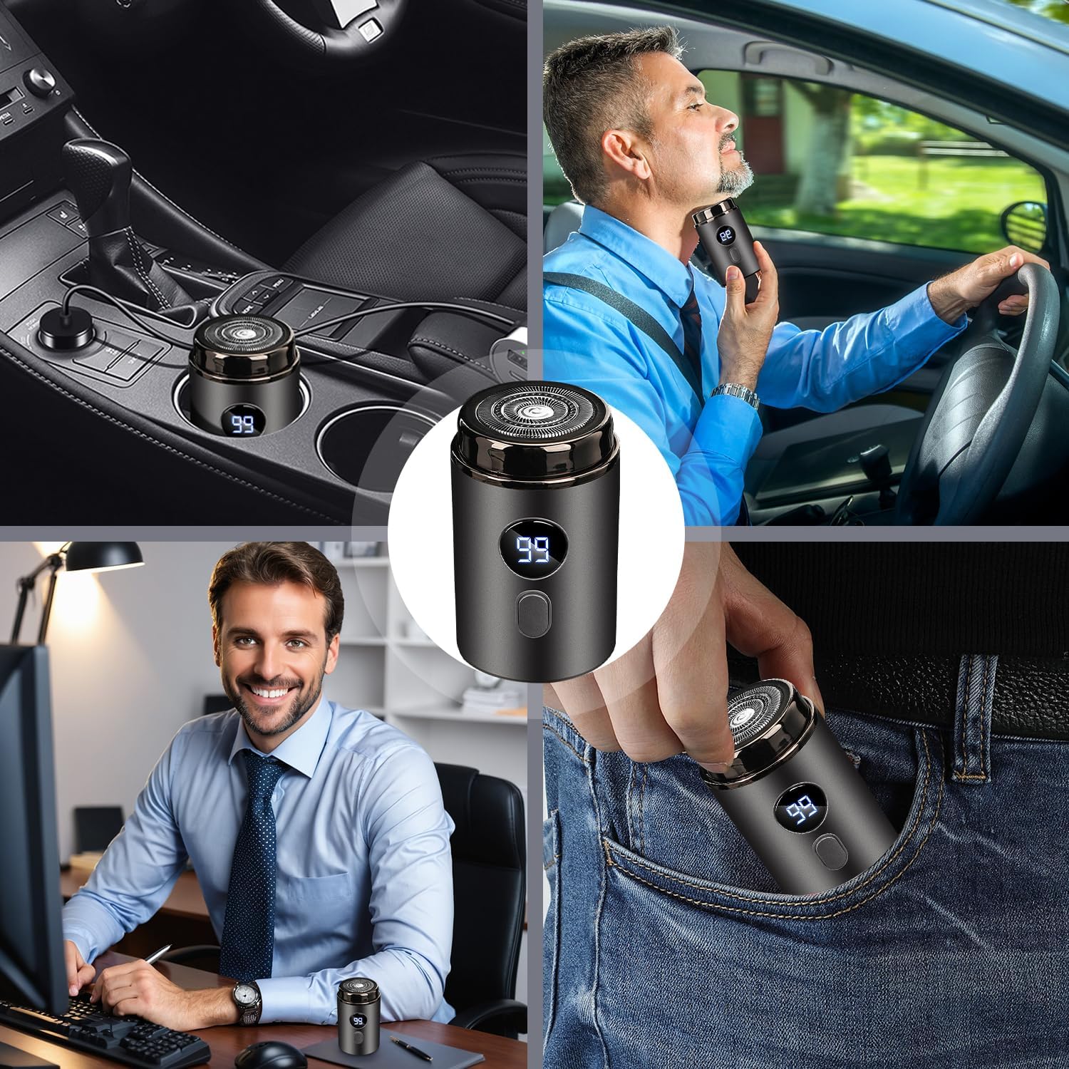 Mini Portable Electric Shaver - Mini Shaver, Mini Shaver, USB Rechargeable & Waterproof Mini Electric Shaver for Men - Perfect for Travel