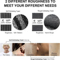 Exfoliating Body Scrubber, Back Scrubber for Shower Bath, Japanese Scrub Wash Cloth, Exfoliating Washcloth Towel for Men Women, Body Exfoliator Loofah Luffa Sponge Net Rag Back Washer (Black)