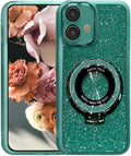 Transparent Glitter Case for Motorola Moto G24/G04S,Magnetic Ring Holder Bling Sparkle Girl Women Clear Silicone TPU Shockproof Phone Case Cover for Motorola Moto G24/G04S-Pink