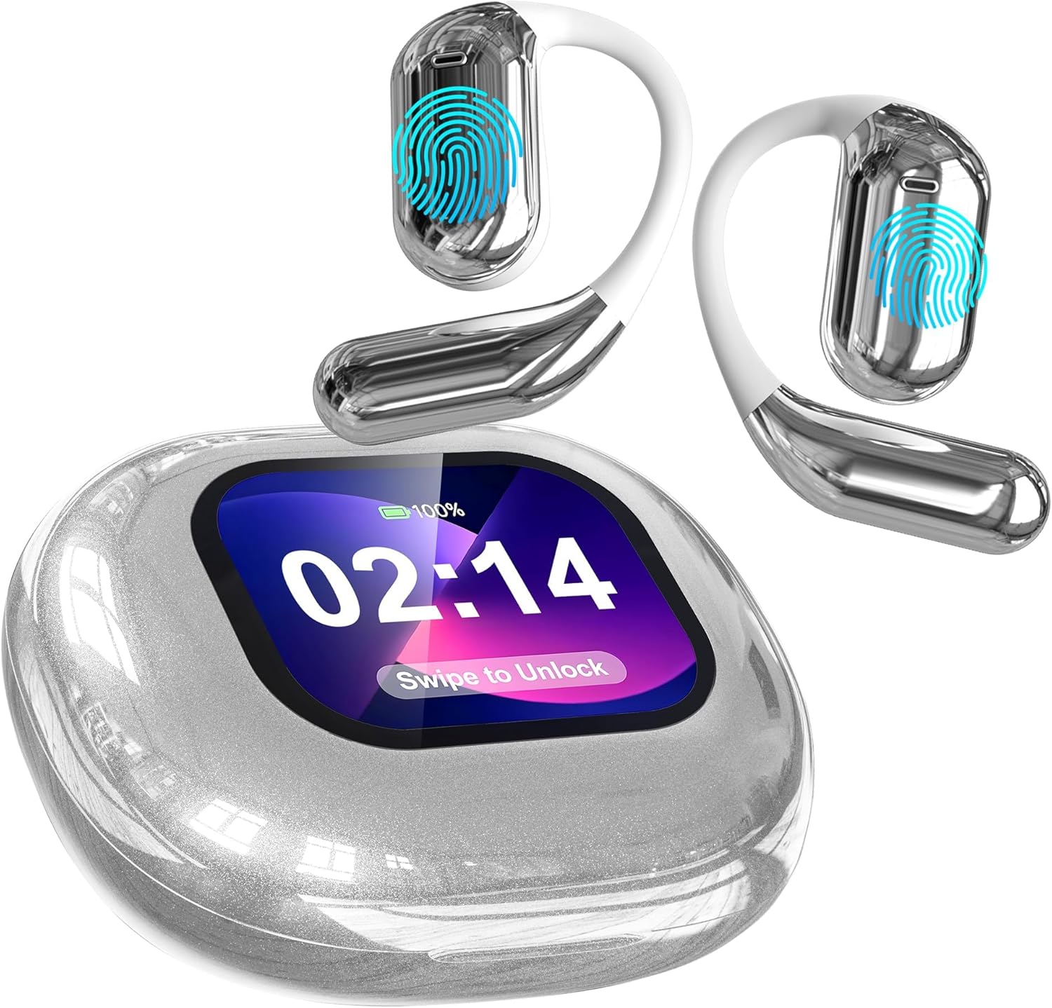 AI Translator Wireless Earbuds Real-Time Language Translation Earphone, 3-In-1 Translating Earbud with 144 Languages ​​& Accents, LED Full Color Touch Screen with 16 Additional App Bluetooth 5.4