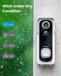 Doorbell Camera Wireless No Subscription - Wireless Video Doorbell with Chime, Doorbell with Camera 1080P, Voice Changer, 2-Way Audio, PIR Motion Detection, Only 2.4Ghz Wifi, Works with Alexa