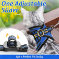 Cat Harness and Leash Set for Walking Escape Proof, Adjustable Soft Kittens Vest with Reflective Strip for Cats, Comfortable Outdoor Vest, Blue, S