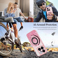 Transparent Glitter Case for Motorola Moto G24/G04S,Magnetic Ring Holder Bling Sparkle Girl Women Clear Silicone TPU Shockproof Phone Case Cover for Motorola Moto G24/G04S-Pink