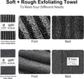 Exfoliating Body Scrubber, Back Scrubber for Shower Bath, Japanese Scrub Wash Cloth, Exfoliating Washcloth Towel for Men Women, Body Exfoliator Loofah Luffa Sponge Net Rag Back Washer (Black)