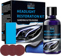 Car Headlight Restoration Kit - Professional Oxidation Sand Remover to Get Rid of Yellowing, Cloudiness, Scratches & Stains & UV Protection Clarity Coating Fluid – 1Oz/30Ml