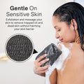 Exfoliating Body Scrubber, Back Scrubber for Shower Bath, Japanese Scrub Wash Cloth, Exfoliating Washcloth Towel for Men Women, Body Exfoliator Loofah Luffa Sponge Net Rag Back Washer (Black)