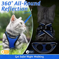 Cat Harness and Leash Set for Walking Escape Proof, Adjustable Soft Kittens Vest with Reflective Strip for Cats, Comfortable Outdoor Vest, Blue, S