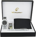 Gift Set Men'S Watch Black- LED Lamp - Wallet -Pen