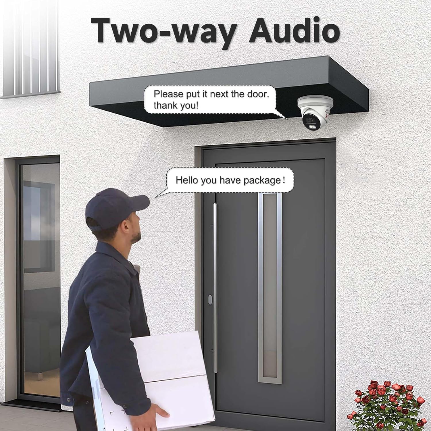 8MP IP Poe Camera, Strobe Light and Audio Alarm, Metal Turret 4K Security Camera Outdoor, 2 Way Audio, Smart Color Night Vision, Human/Vehicle Detection, IP67 Waterproof, 2.8Mm Lens (H Series)