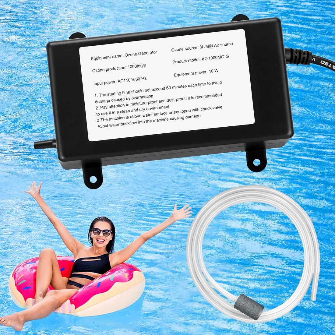 Ozone Generator for Cold Plunge, 1000Mg/H Ozone Generator for Water Keep Cold Plunge, Ice Bath, Spa, Hot Tub, Pool Clean and Fresh for a Long Time