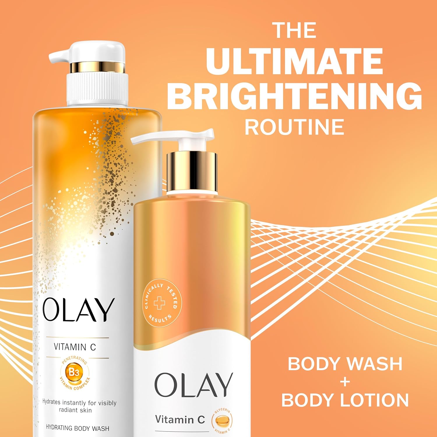 Body Lotion for Women, Brightening with Vitamin C Serum, Visibly Bright & Radiant Skin, 24Hr Moisture & Hydration, Fast Absorbing Formula, Vitamin B3 Complex, for All Skin Types, 17 Fl Oz