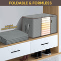 2 Pack Clothes Storage Bags, 24 Gallon Storage Containers with Reinforced Handle, Sturdy Zipper, Closet Organizer for Blanket, Comforter, Pillow, Bedding (Grey, 2 Pack)