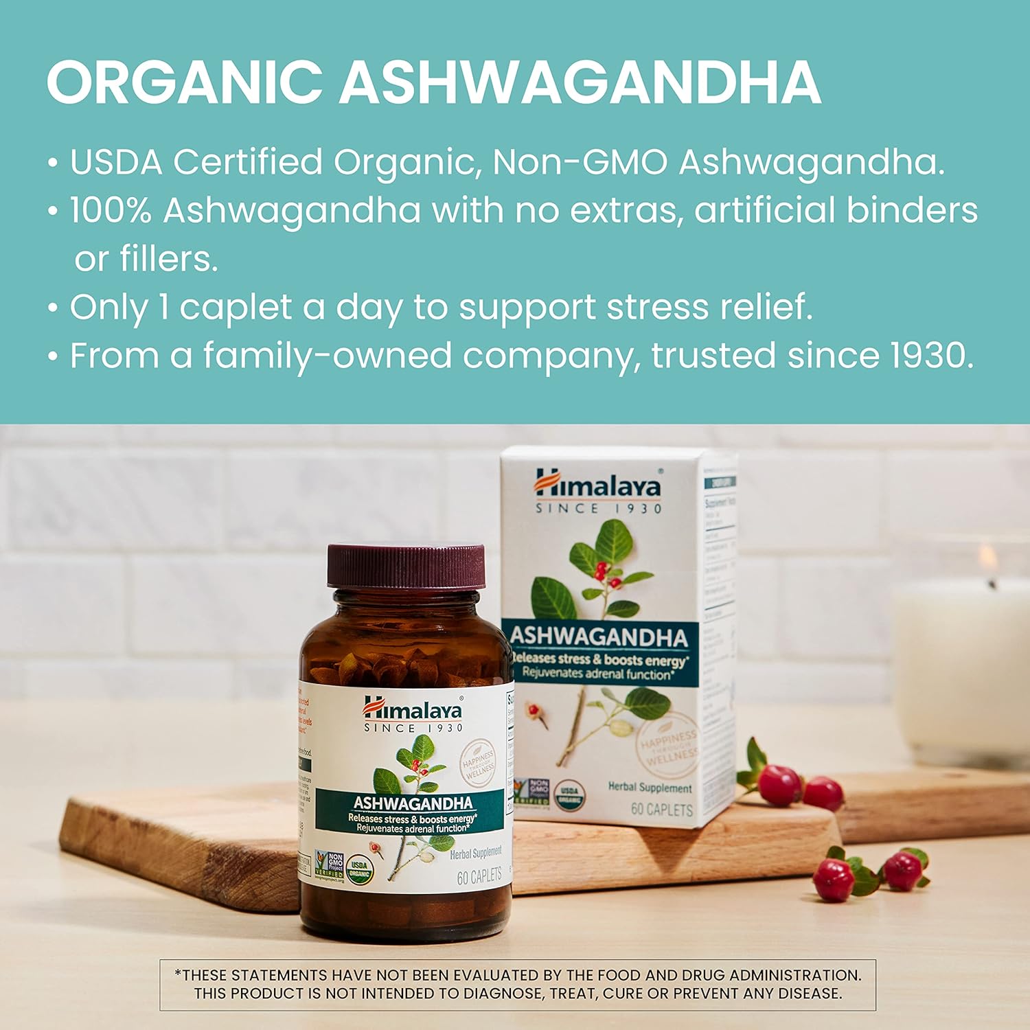 Organic Ashwagandha and Shilajit Extract, Supplements for Stress Relief & Energy Support, 60 Count (Pack of 2)
