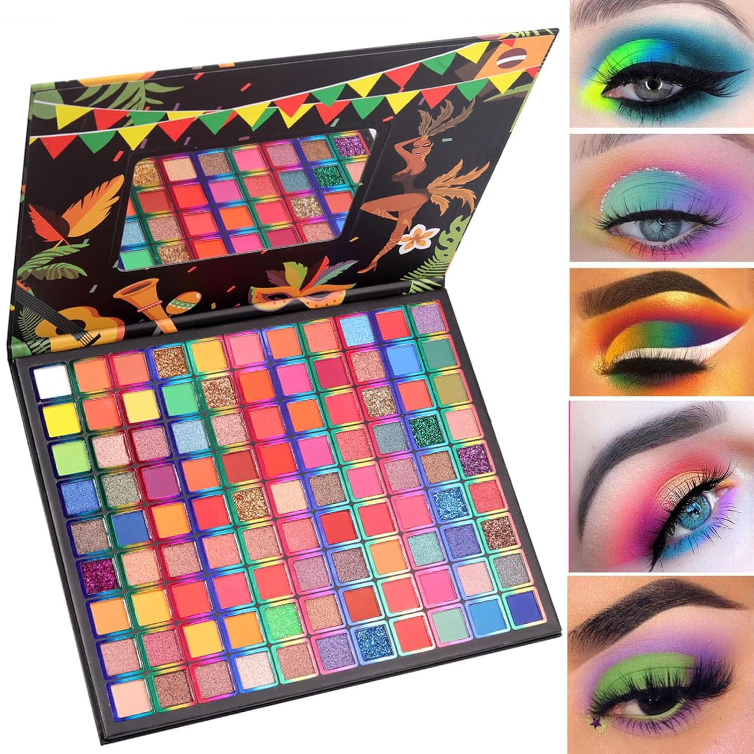 99 Colors Eyeshadow Palette, Rainbow Colors Makeup Eyeshadow Palette, Professional High Pigmented Matte Glitter Makeup Pallet, Waterproof Long Lasting Colorful Eye Shadow Powder