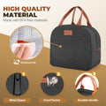 Lunch Bag for Women & Men, Adult Insulated Leakproof Lunch Box Bags with Large Capacity, Cooler Tote Bag for Work/Travel/Office/Outdoor (Black)
