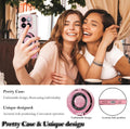 Transparent Glitter Case for Motorola Moto G24/G04S,Magnetic Ring Holder Bling Sparkle Girl Women Clear Silicone TPU Shockproof Phone Case Cover for Motorola Moto G24/G04S-Pink