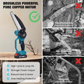 21V Cordless 2-In-1 Pole Saw & Mini Chainsaw Combo, 8″& 6″ Guide Bar Chains, Battery Powered Tree Trimmer, Protective Handle, Auto-Oil System, Includes Case & Safety Kit (2-In-1 Pole Saw)