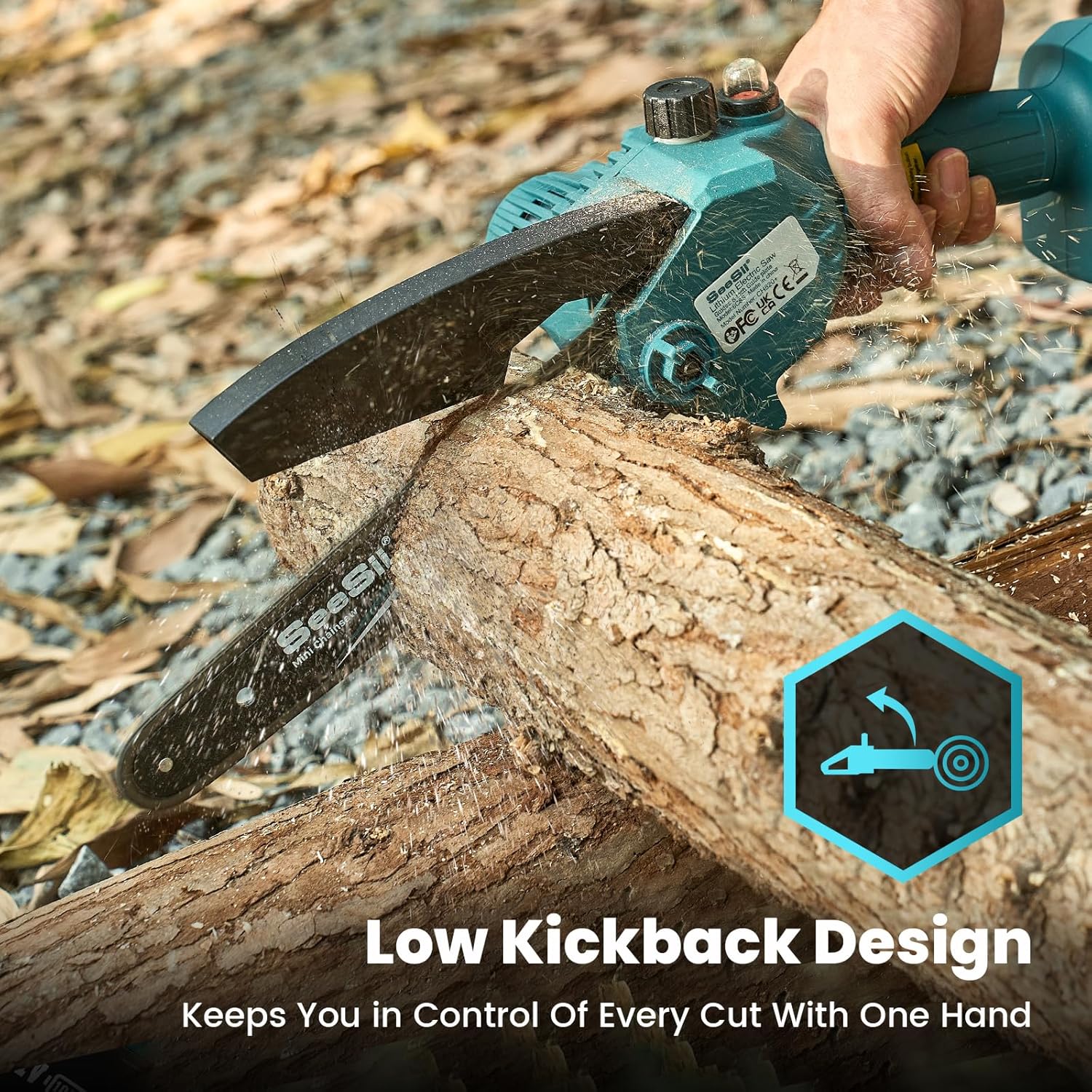 Mini Chainsaw 8-Inch, Mini Chainsaw Cordless Tool Set, Battery Chainsaw with 2X 4.0Ah Batteries, Handheld Electric Power Chain Saw with Oiler, Safety Lock for Tree Trimming,Wood Cutting