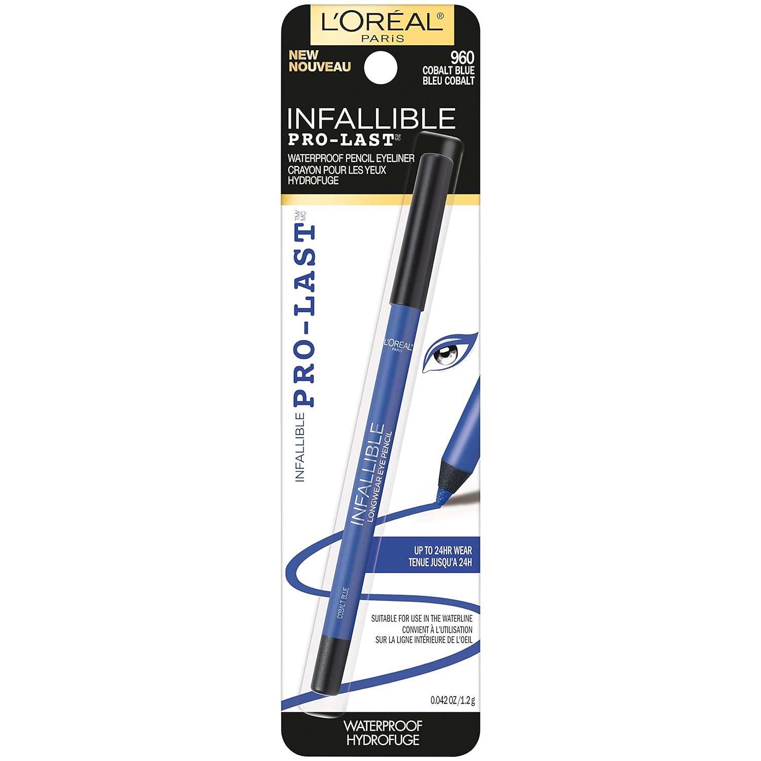 Cosmetics Infallible Pro-Last Waterproof Pencil Eyeliner, Black, 0.042 Ounce,1 Count