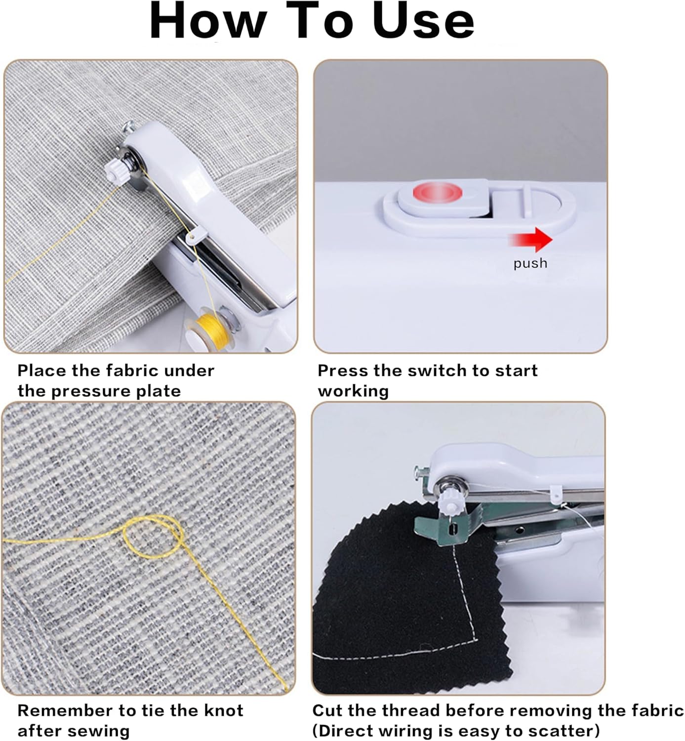 Handheld Mini Sewing Machine, Cordless Portable Quick Electric Sewing Machine with Sewing Accessories for Beginners, Suitable for Home Travel DIY Clothes