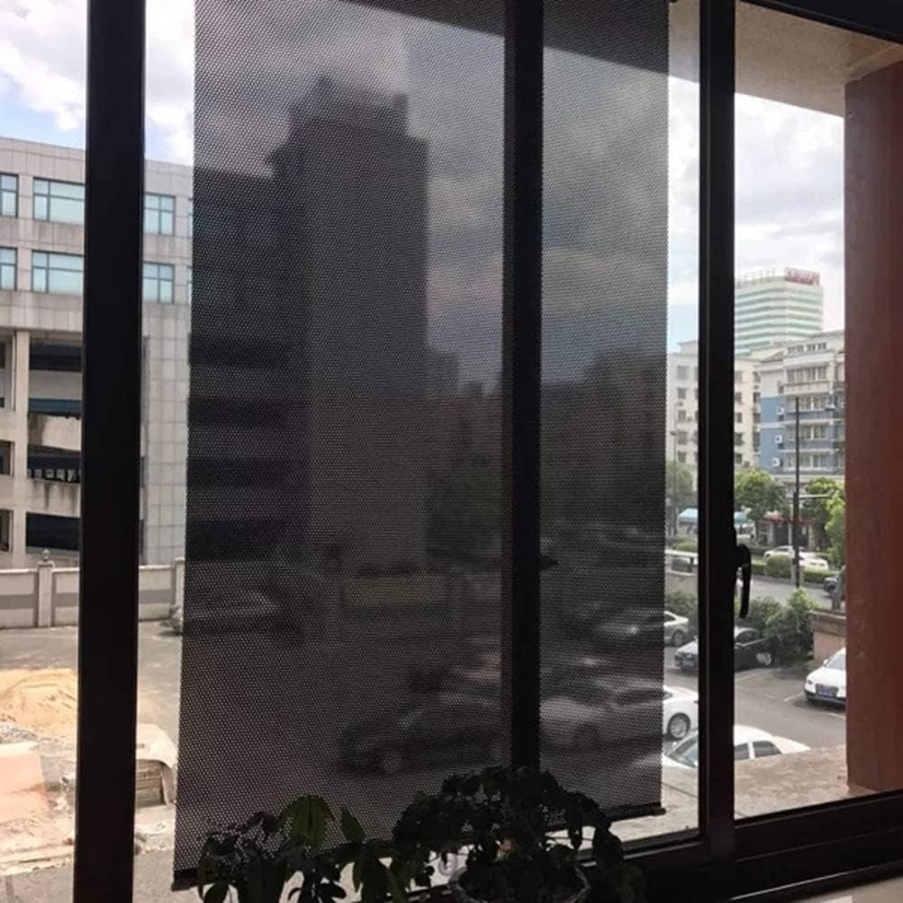 Blackout Blind Curtains with Suction Cups for Windows No Drill Cordless Blinds Temporary Portable Roller Shades UV Protection Window Shades for Home,Office,Bedroom,Door,Blackout (23''W X49''H, Black)