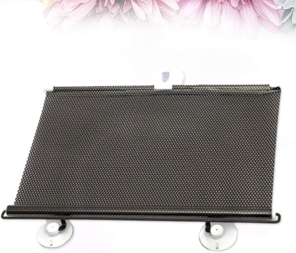 Blackout Blind Curtains with Suction Cups for Windows No Drill Cordless Blinds Temporary Portable Roller Shades UV Protection Window Shades for Home,Office,Bedroom,Door,Blackout (23''W X49''H, Black)