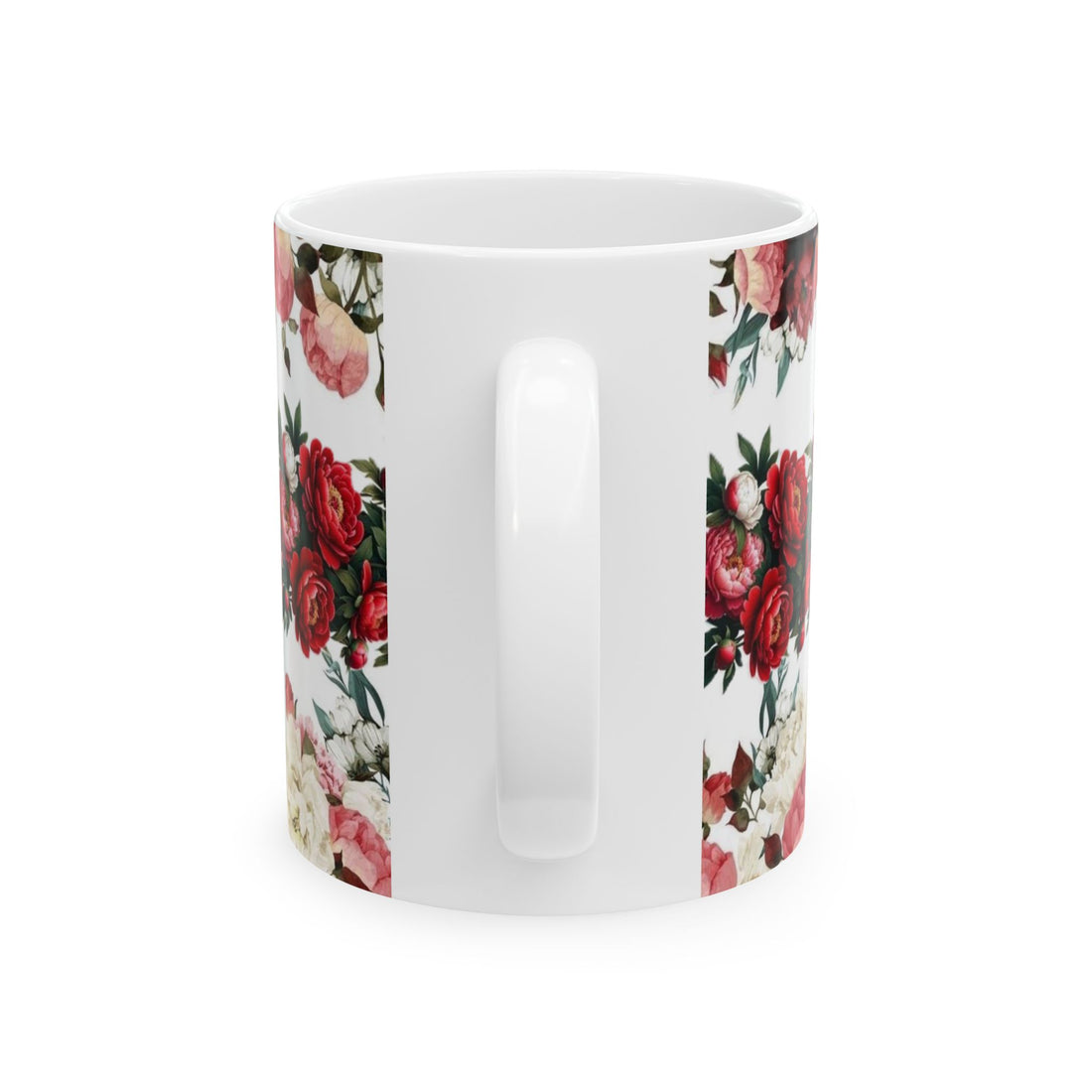 Floral Ceramic Mug - Elegant Gift for Tea and Coffee Lovers, Birthday, Mother’s Day, Housewarming, Floral Design, Cute Mug