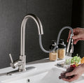 modern pull-out kitchen tap copper finish