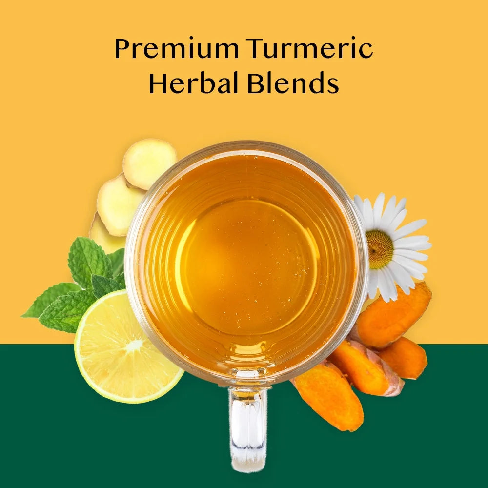 , Organic Turmeric Tea Variety Pack, 20 Count, Assorted Herbal Tea Sampler