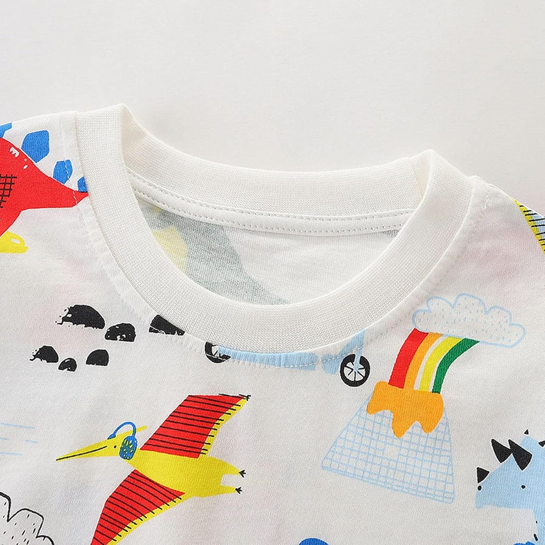 Cute Children Clothes Set Children'S Clothing Short Sleeved Suit Summer Boys' Short Sleeved Colorful (White, 3-4 Years)