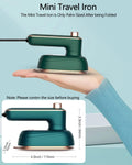 Professional Travel Iron for Clothes, Mini Ironing Machine Handheld Can Be Rotated 180 Degrees, Household Fast Heating Wired Small Electric Iron, Portable Heat Press Clothing Iron Machine (Green)