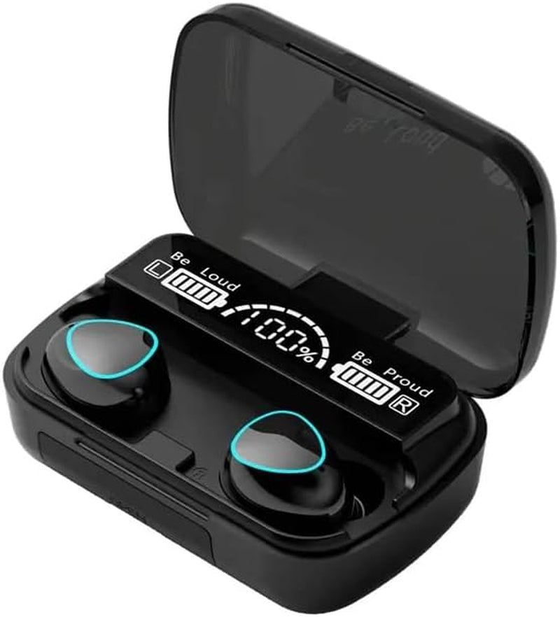 M10 TWS 5.1 Earbuds Touch Control Waterproof 9D Stereo Sport Gaming Headset LED Display with Mic Headphone Wireless Earphone (Black)