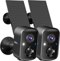 Solar Security Cameras Wireless Outdoor 2 Pack, Battery Powered 3K 4MP Wifi Cameras for Home Surveillance, PIR/AI Motion Detection, Waterproof, Color Night Vision, 2-Way Audio, Cloud/Sd Storage