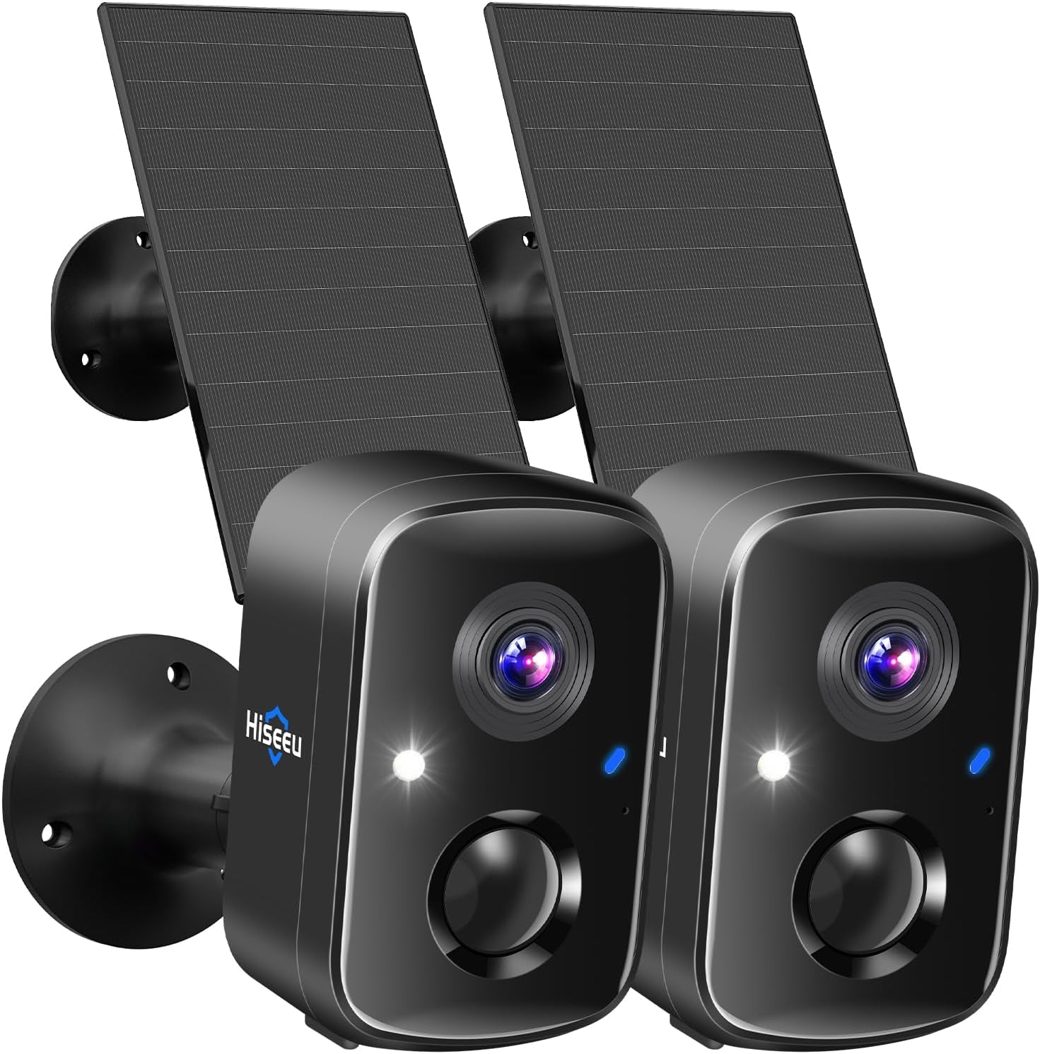 Solar Security Cameras Wireless Outdoor 2 Pack, Battery Powered 3K 4MP Wifi Cameras for Home Surveillance, PIR/AI Motion Detection, Waterproof, Color Night Vision, 2-Way Audio, Cloud/Sd Storage