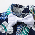Toddler Clothes Set Children'S Clothing Summer Boys Suit Short Sleeve Floral Shirt Shorts Suit for 1 (Blue, 5-6 Years)