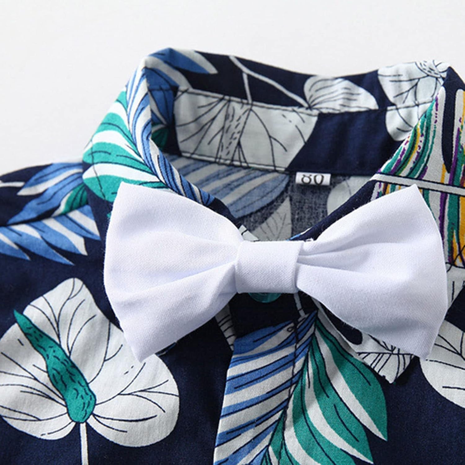 Toddler Clothes Set Children'S Clothing Summer Boys Suit Short Sleeve Floral Shirt Shorts Suit for 1 (Blue, 5-6 Years)