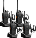 Walkie Talkies Bf-888S Long Range Two-Way Radios for Adults Rechargeable Handheld Interphone Professional UHF Communicator 3 Pack Walky Talky Set with Earpiece,Li-Ion Battery and Charger