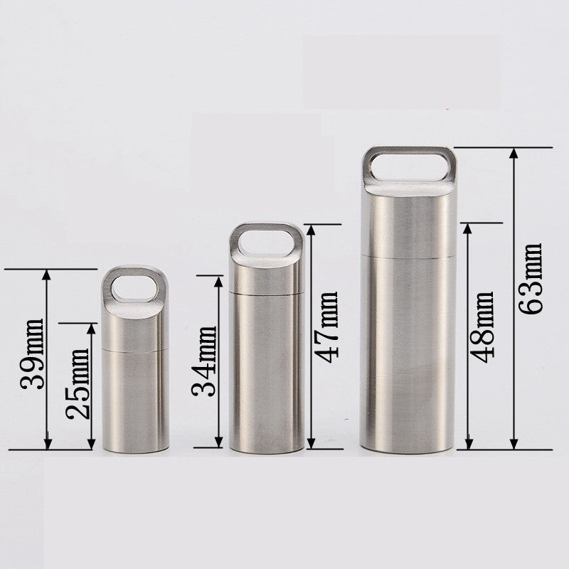 Mini Waterproof Stainless Steel Capsule – Outdoor Survival Pill Box Container | Leak-Proof Portable Pill Bottle Tank