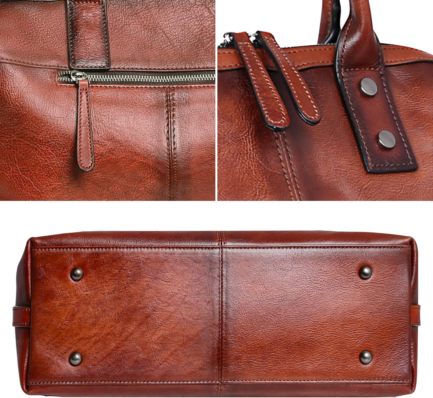 Genuine Leather Satchel Tote Bag Top Handle Handbag Designer Shoulder Bag Large Capacity Cross Body Bag