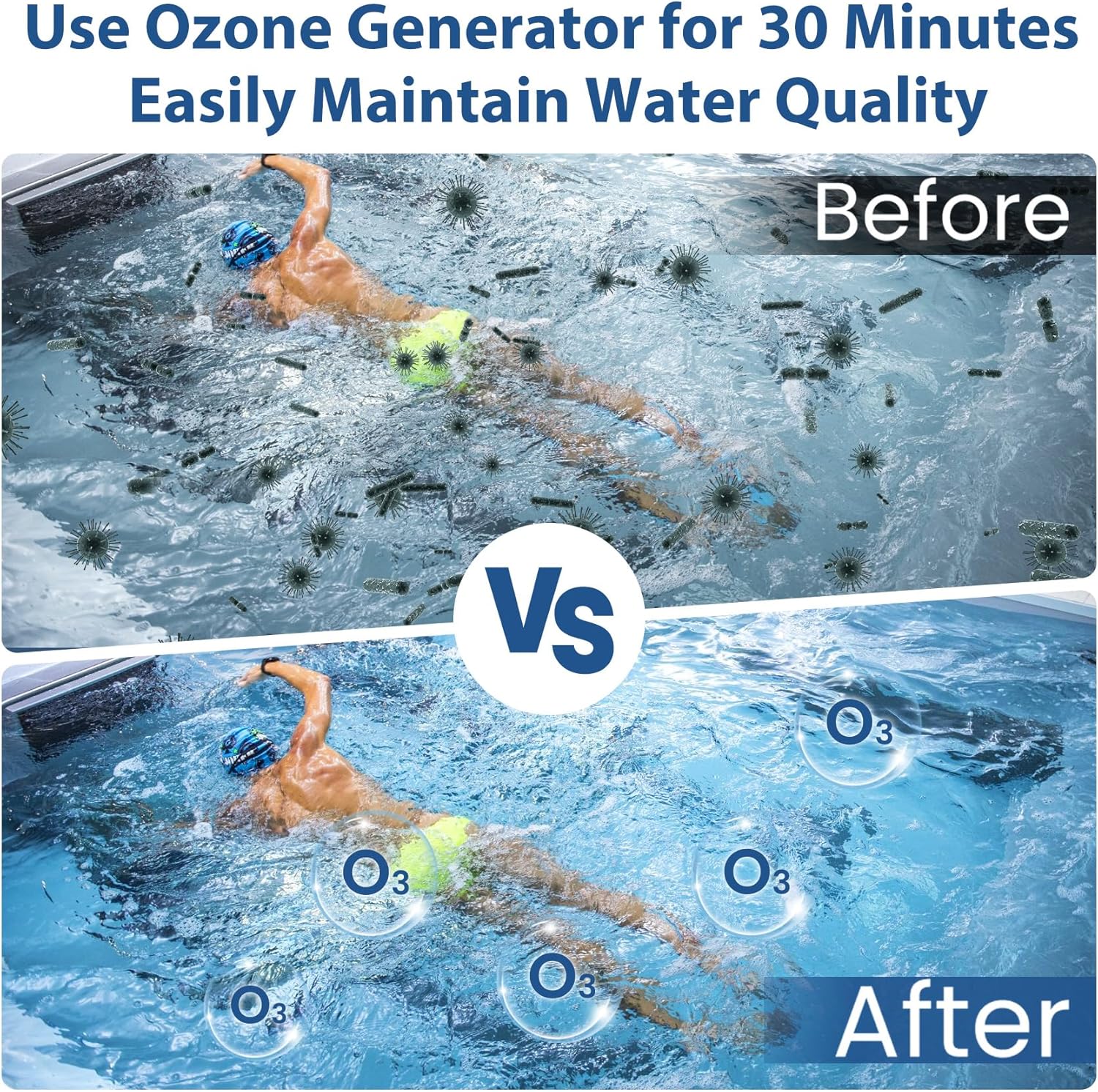 Ozone Generator for Cold Plunge, 1000Mg/H Ozone Generator for Water Keep Cold Plunge, Ice Bath, Spa, Hot Tub, Pool Clean and Fresh for a Long Time