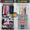 2 Pack Clothes Storage Bags, 24 Gallon Storage Containers with Reinforced Handle, Sturdy Zipper, Closet Organizer for Blanket, Comforter, Pillow, Bedding (Grey, 2 Pack)