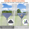 Wall Cleaner Mop with Long Handle from 25 to 85 Inch, 6 Replacement Pads,Microfiber 360 ° Rotating Triangle Adjustable Dry Wall Cleaning