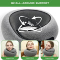 ® Snail Neck Pillow Memory Foam with Magicstrap – Adjustable Ergonomic Travel Pillow for Office/Airplane/Car, Washable Cover, Portable Cervical Support (Gray)